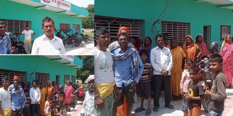 बिन्दबासिनी गाँवपालिका–२ में घरविहीन दलित अउर विपन्न परिवार लोगन द्वारा वार्ड कार्यालय के घेराव