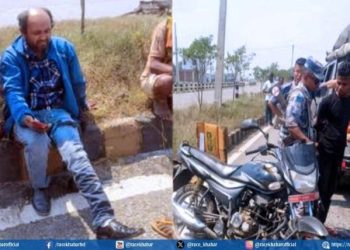 वीरगंज में सशस्त्र प्रहरी के गाड़ी से मोटरसाइकिल के टक्कर, एक आदमी घायल
