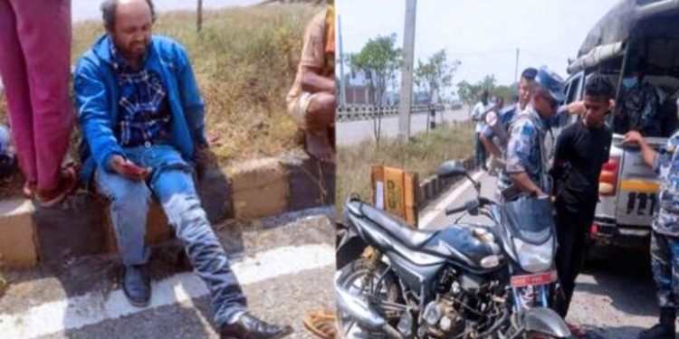 वीरगंज में सशस्त्र प्रहरी के गाड़ी से मोटरसाइकिल के टक्कर, एक आदमी घायल
