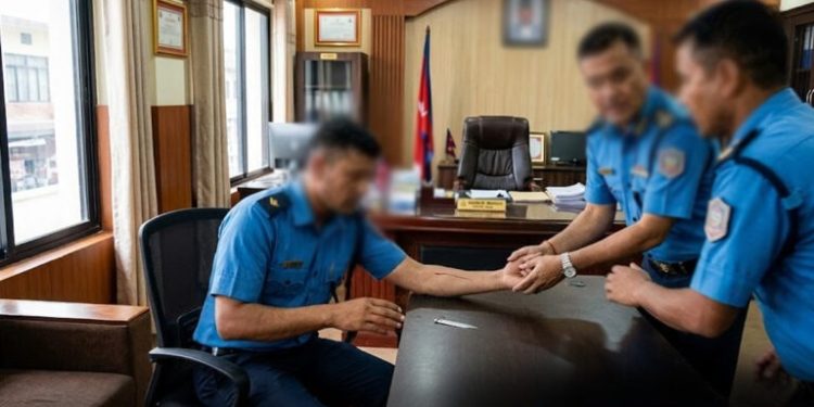 मधेस प्रदेश के डीआईजी के कार्यकक्षे में पुलिस जवान द्वारा हाथ काटे के प्रयास